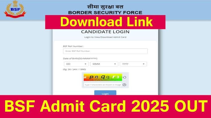 Candidates checking BSF admit cards on BSF.gov.in.